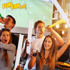 FUN FAN LINE - Pack of 100 Bam Bam Inflatable Stick Set for Football Party, Music Party, Birthday Party. Crashmaker Game Cheers Balloons (50 Pairs) (White)