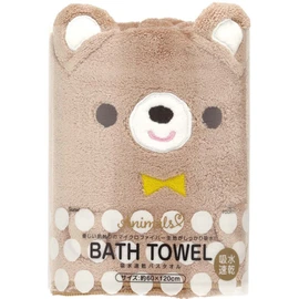 Skater TODR1-A Water Absorbent, Quick Drying, Bath Towel, Bear, Length 23.6 x 47.2 inches (60 x 120 cm)