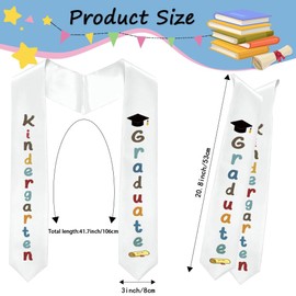 Lxzyu Kindergarten Graduation Sash,Unisex Kindergarten Preschool Graduation Stole for kids Pre k Graduation Gifts 2025 White Color