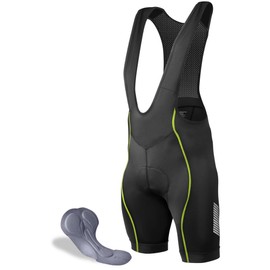 AERO|TECH|DESIGNS | Men's USA Elite Padded Cycling Bib-Shorts | Standard Inseam | 3X-Large | Safety Yellow