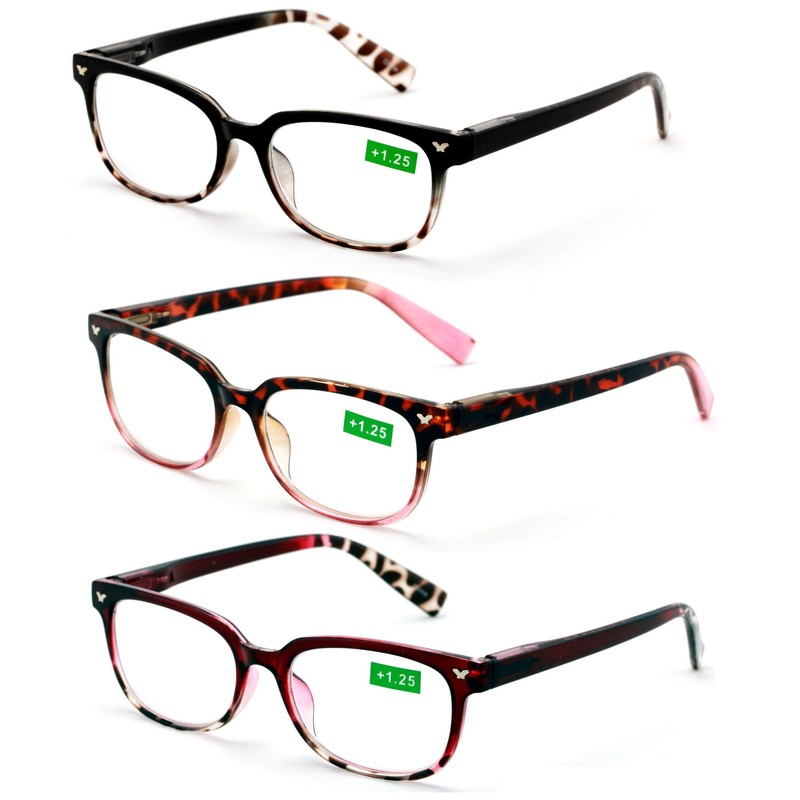 Classic Reader With Spring Hinges Half Translucent Tortoise Reading Glasses
