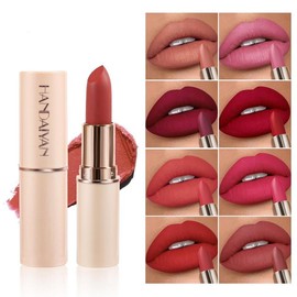 Long-lasting Matte Lipstick, 1 Box Waterproof Easy Coloring Lip Sticks, Suitable for Girls and Women All Occasions Lip Makeup - Color: 04, Net Weight: 3.2g/0.11oz