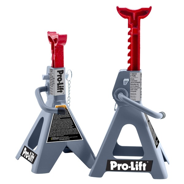 Pro-LifT T-6902D Double Pin Jack Stand - 2 Ton, 1 Pack , Gray