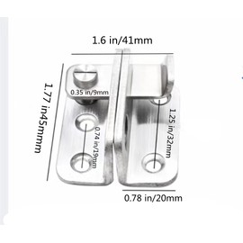 szhdxsy 2 Packs Flip Latches, Heavy Duty Latch Safety Door Lock,Stainless Steel Sturdy Padlockable Bolt Latch/Lock for Pet Gate,Cabinet Furniture, Wardrobe, Window（Left Open）