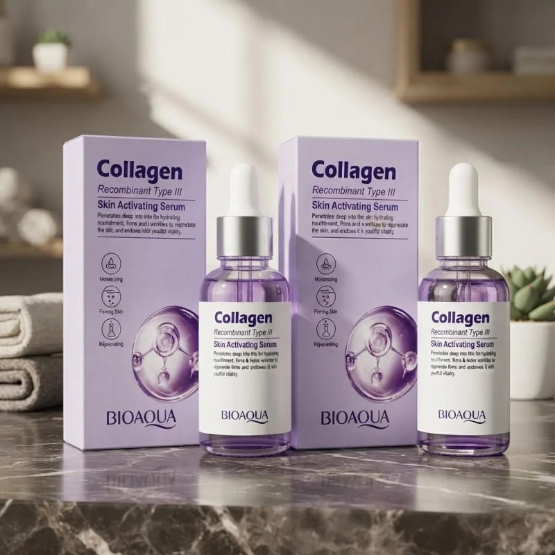 Kit 2 Sérum Facial Bioaqua Colágeno Recombinante Antiedad