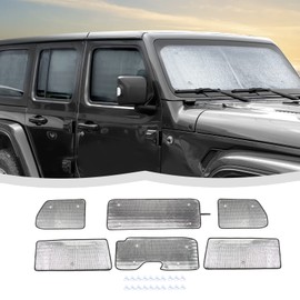 Windshield Sunshade Sun Shade Heat Shield Window Sun Visor Mat for Jeep Wrangler JL 2 Door 2018-2024,6PCS