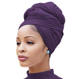 Nonbongoy Head Wraps for Black Women Stretch Turban African Headwraps Scarf Soft Hijab Hair Wraps Jersey Head Scarf for Locs Braids