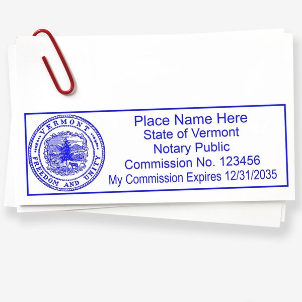 PSI Pre-Inked Notarial Stamp for Vermont Notary Public, VT Notary