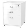 Howzone 3 Drawer Mobile Cabinet with Lock, Metal Storage Cabinets