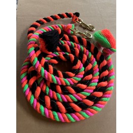IV Horse Hi Viz Lead Rope with Reflective 6' (Black/Flo Orange)