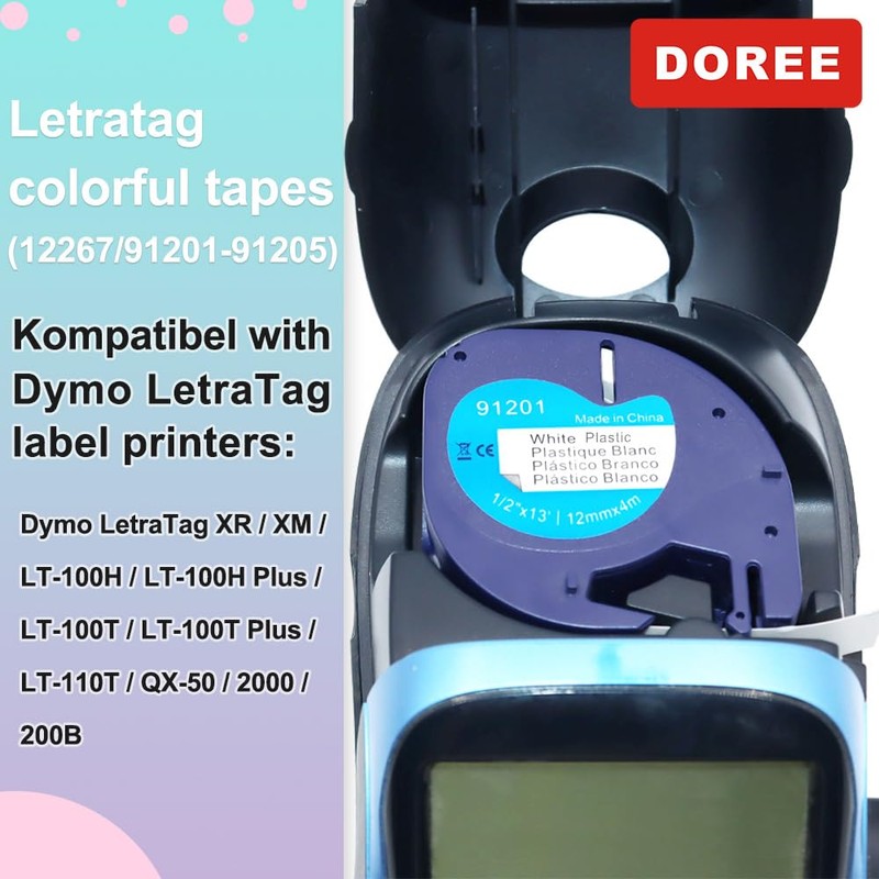 Doree (6 Pack) dymo letratag colourful 16951 91221,91222,91223...Compatible Letratag label