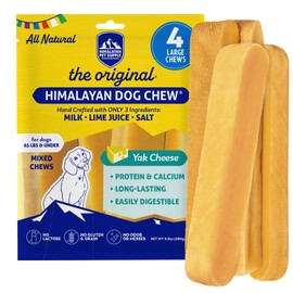 Himalayan Dog Chew Himalayan Dog Chew Original Yak Cheese Dog Chews, 100% Natural, Long Lasting, Gluten Free, Healthy & Safe Dog Treats, Lactose & Grain Free, Protein Rich, Mixed Sizes, Dogs 65 Lbs & Smaller, 9.9 oz