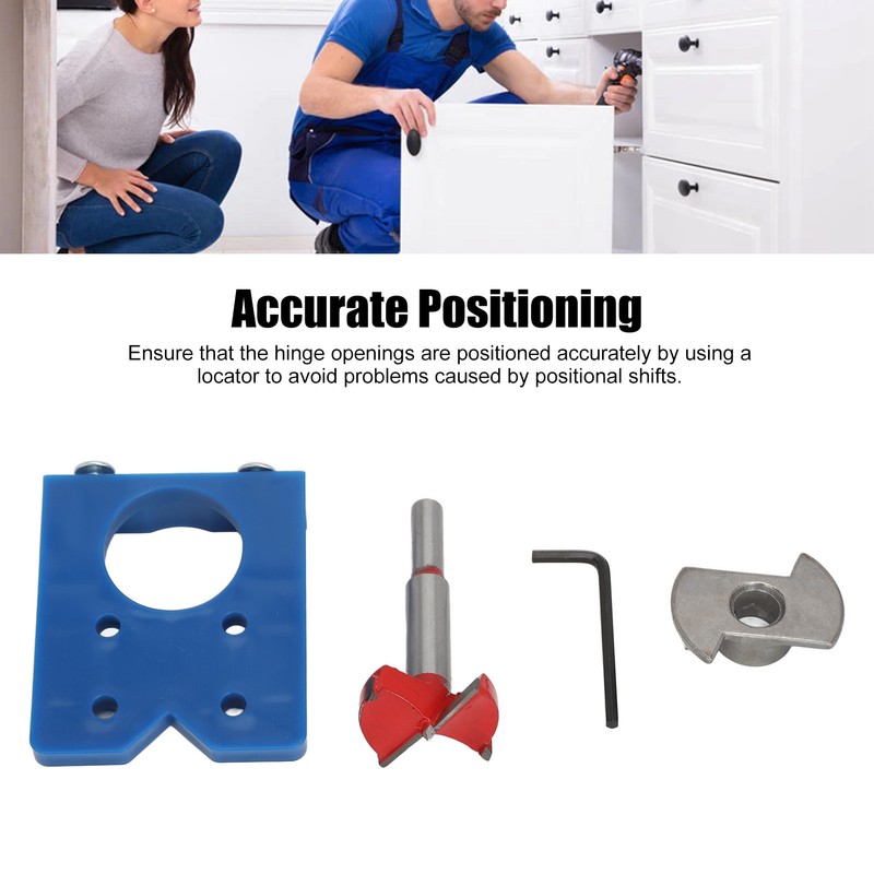 35mm Hinge Boring Jig Kit Hole Locator Red Drill Bit