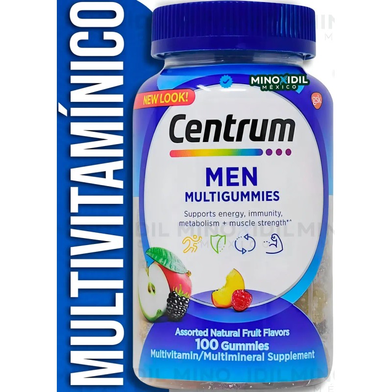 Multivitaminico Centrum Hombres Vitaminas 100 Gomitas Fuerza