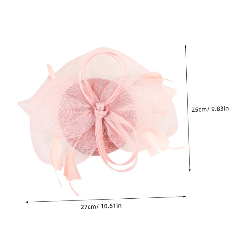 Healeved Gauze Fascinator Hat with Flower Detail for Women Elegant