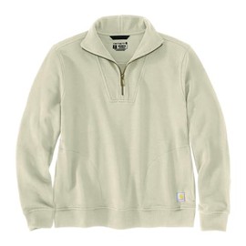 Carhartt Women's Tencel Fiber Series Relaxed Fit Half-Zip Sweatshirt, Oat Milk, Medium