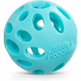Messy Mutts Totally Pooched Huff'n Puff Ball | 3.1” TPR Puzzle Ball for Dogs | 2-in-1 Durable Interactive Toy and Tooth Cleaner | Teal