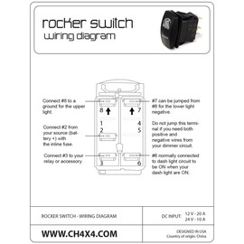 CH4X4 Rocker Switch V2 Front Strobe Lights Symbol - Horizontal