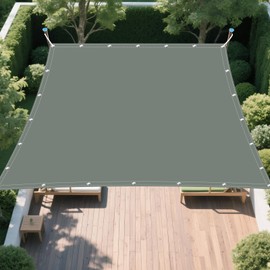KescherAb Waterproof Sun Shade Sail 10' x 13' Rectangle UV Block Shade Fabric Sun Shade Cloth Privacy Screen with Grommets for Backyard Yard Deck Patio Garden Outdoor Activities, Dark Grey