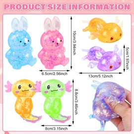 ARONRAVE Axolotl Toy 6 Pieces Sensory Toy Autism Axolotl Squeeze Toy Sensory Toy Autism Squeeze Toy Anti-Stress Toy