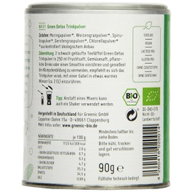 Greenic Green Detox Superfood Trinkpulver Mischung, 1er Pack (1 x 90 g)
