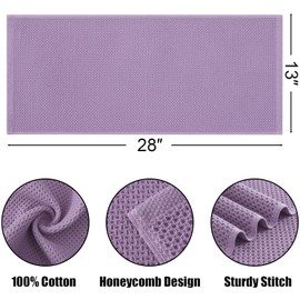 Kitinjoy 100% Cotton Waffle Weave Kitchen Towels, 12-Pack Super Soft and Absorbent Dish Towels for Drying Dishes, Kitchen Hand Towels, 13 in x 28 in, Lavender