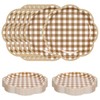 JarThenaAMCS 60 Pcs Brown Gingham Plaid Paper Plates Dessert Plates