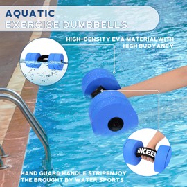 Hikeen 6-Piece Water Aerobics Pool Exercise Equipment, Aqua Aerobics Equipment Set,Includes High Density Water Dumbbell Aqua Belt and Ankle Weights for Aquatic Therapy,Pool Fitness