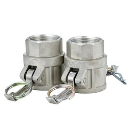 2 pcs Aluminum Camlock Fittings (1-1/4" Type D) Cam & Groove Hose Fittings, Female Coupler x Female NPT Thread Camlock Coupling (1-1/4")