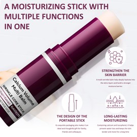 2PCS Calcium Multi Balm Calcium Volume Multi Balm Pure Collagen, Hydrating for Face, Lips, Eyes, Neck - Vitamin E & Almond for Dry Skin, 5-in-1 Skincare Gift