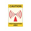 Anne Print Solutions Caution High Radiation Area Stickers Pack of