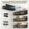 Magnetic Fridge Shelf Set, 4 Pieces with 8 Hooks -