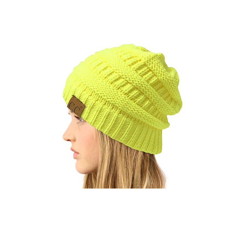 CC - Gorro de punto trenzado clásico para invierno, otoño,
