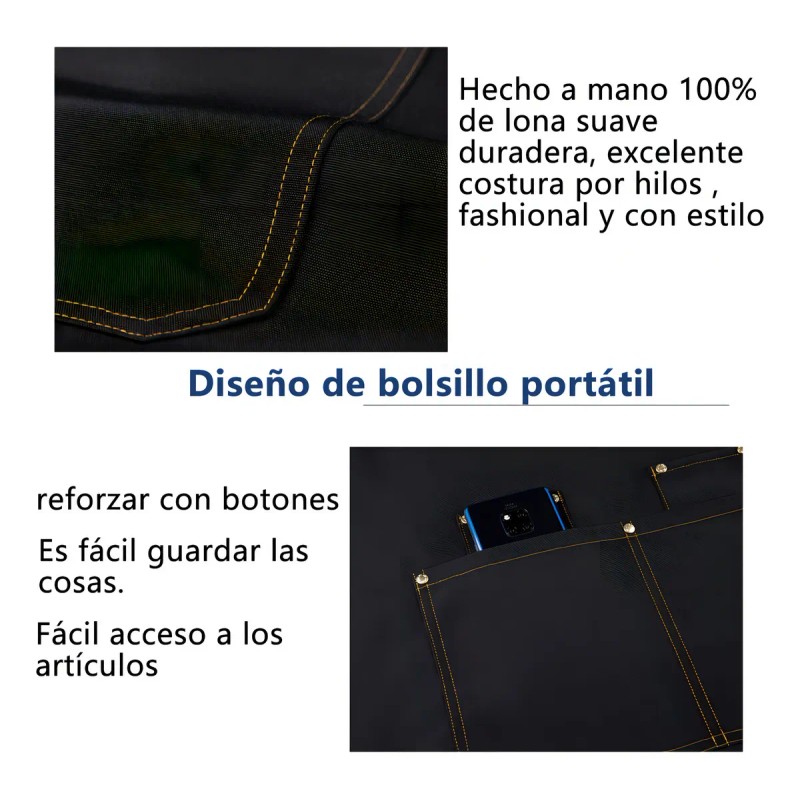 Mandiles Delantal Ajustable Y Multifuncional Delantal De Cocina Cocina Chef
