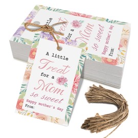 50PCS Mother’s Day Gift Tags, A Little Treat for a Mom so Sweet Tags for Mom, Grandma and Teacher