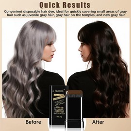 2Pack Safe and Convenient Hair Dye Stick, Portable Hair Dye Comb For Gray Hair Coverage, Quick Touch-Ups Hair Color Stick, Waterproof and Sweat-Proof, 2 in 1 Instant Dye, for Women & Men (Brown 2pcs)