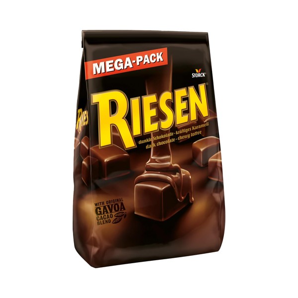 RIESEN 1 x 900 g Mega Pack - Sweets with Chocolate Caramel in Strong Dark Chocolate