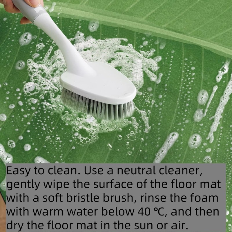 Uang Ku Bathroom Mat Leaf Shaped Water Absorbing Non-Slip Washable