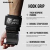 BEAR GRIP Weight Lifting Hooks, Non-Slip Rubberised Grips (Black)