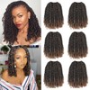 Xtrend 8 Inch 6 Packs / Lot Ombre Spring Twist Hair Crochet Borders Kanekalon Synthetic Hair Extensions Braids Kinky Curly Passion Twists Fluffy Twist for Women T27#