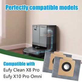 12 Pack Dust Bags Compatible with Eufy Clean X8 Pro/X10 Pro Omni Robot Vacuum, 2.8L Large Capacity Replacement Bags