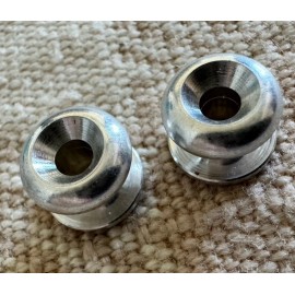 Custom Parts Inc PAIR Strap Pins / Buttons Set of 2, Polished Aluminum New Old Stock, Made in USA