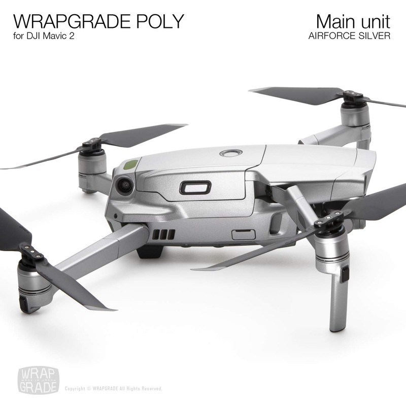 WRAPGRADE Main Device Skin Compatible with DJI Mavic2 (Airforce Silver)
