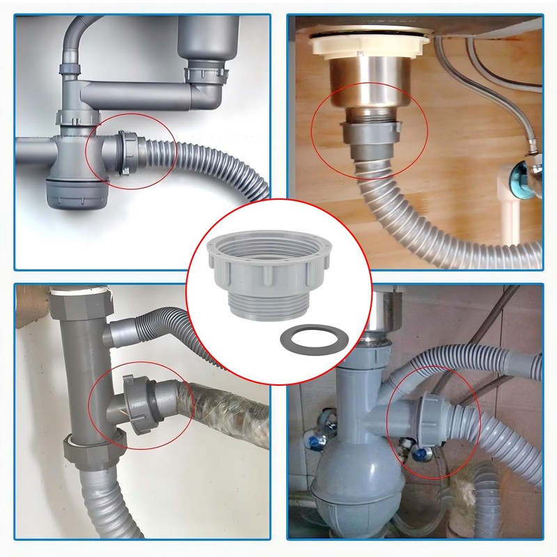 Qrity 1 Piece Kitchen Sink Drain Pipe Joint Thread Hose