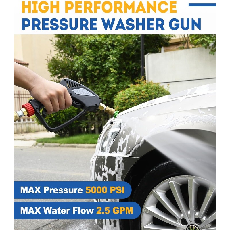 TOOLCY Pressure Washer Gun, Short Power Washer Gun, Commercial 5000