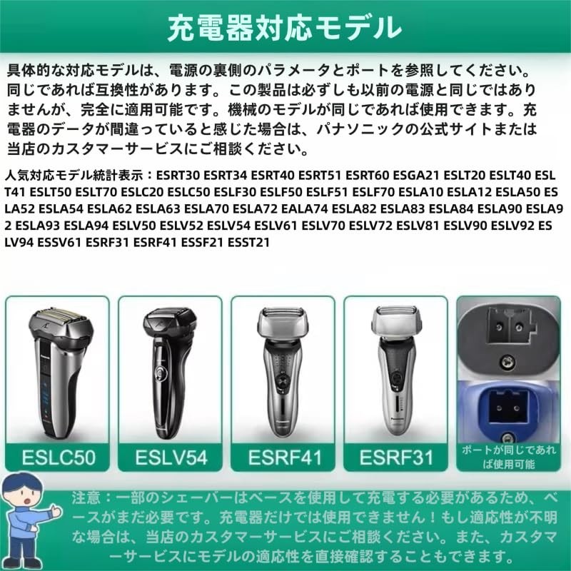 LQHZC Panasonic Electric Razor Compatible Charger 4.8 V 1.25 A