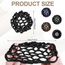 COYUN 4 Stück Hair Net, Haarnetze, Dutt Netz Haarnetz, Ballet Bun Net, Frisurenhilfe Stoff Knotennetz für Gymnastik für Mädchen und Frauen Sportgymnastik Ballett Reiten