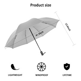 Babyfond Fashion 50+UV Folding Automatic Umbrella, Rain Wind Resistant Sun Umbrellas Reverse Travel Umbrella, Windproof Double Canopy Small Folding Backpack Umbrella for Rain - Men and Women