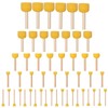 50 Pcs Round Foam Brushes - Washable Sponges with Wooden