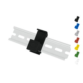 DIN Rail Mount / Adaptor "Flat" for Shelly-Mini DIN Rail Bracket (35 mm) (Black (Prime))